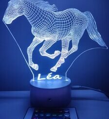 Lampe cheval illusion personnalisable