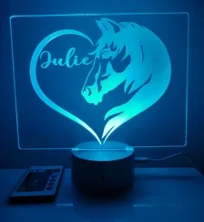 Lampe cheval et cœur personnalisable