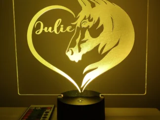 Lampe cheval et cœur